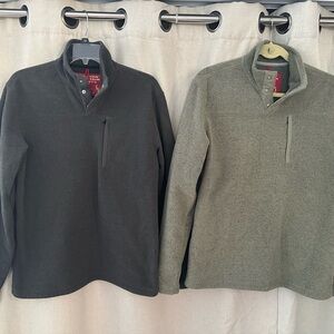 Two Eastern Mountain Sports Men's Pullovers Gray and Green